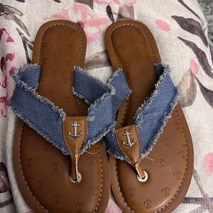 Nautica Blue and Brown Sandals